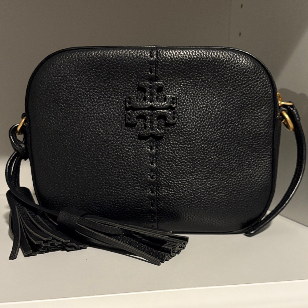 Tory Burch Black Crossbody Bag with Tassel
